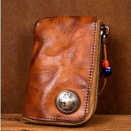 Small leather handmade coin purse - Shop Vintage Leather Spting Leather  Goods - Pinkoi