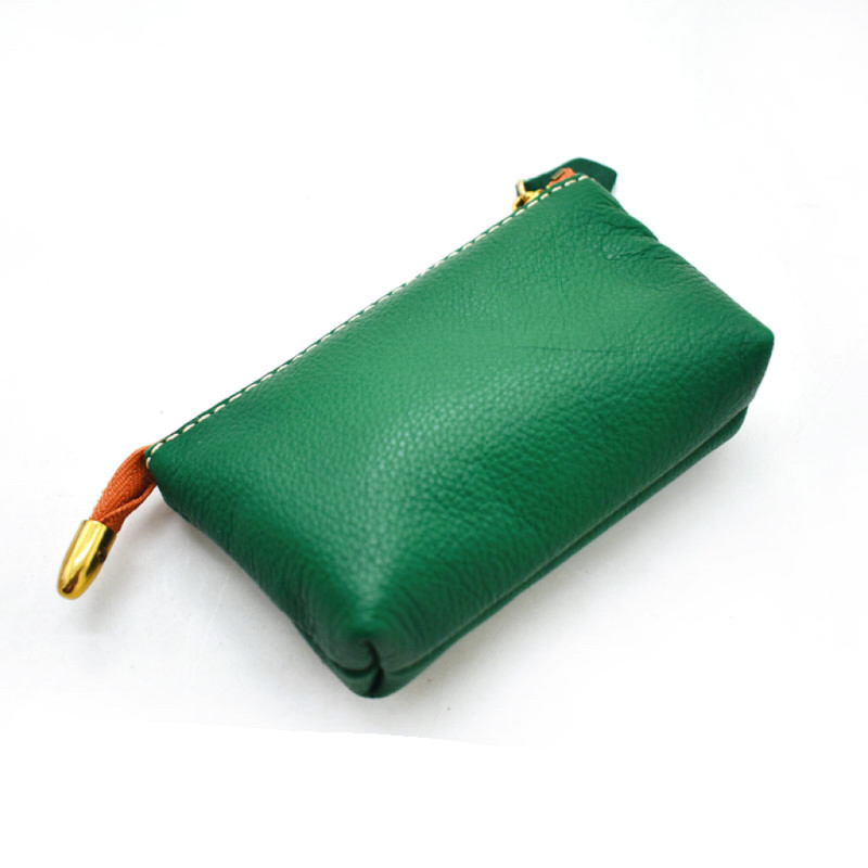 Genuine Leather Cartoon Fruit Pattern Coin Purse In Green