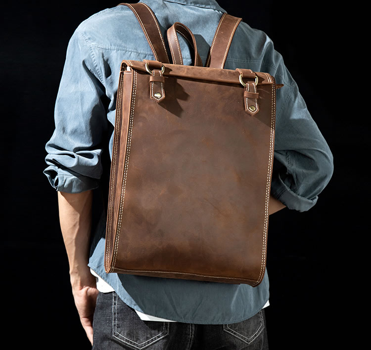 Handmade Leather Backpack Men's Laptop Backpack
