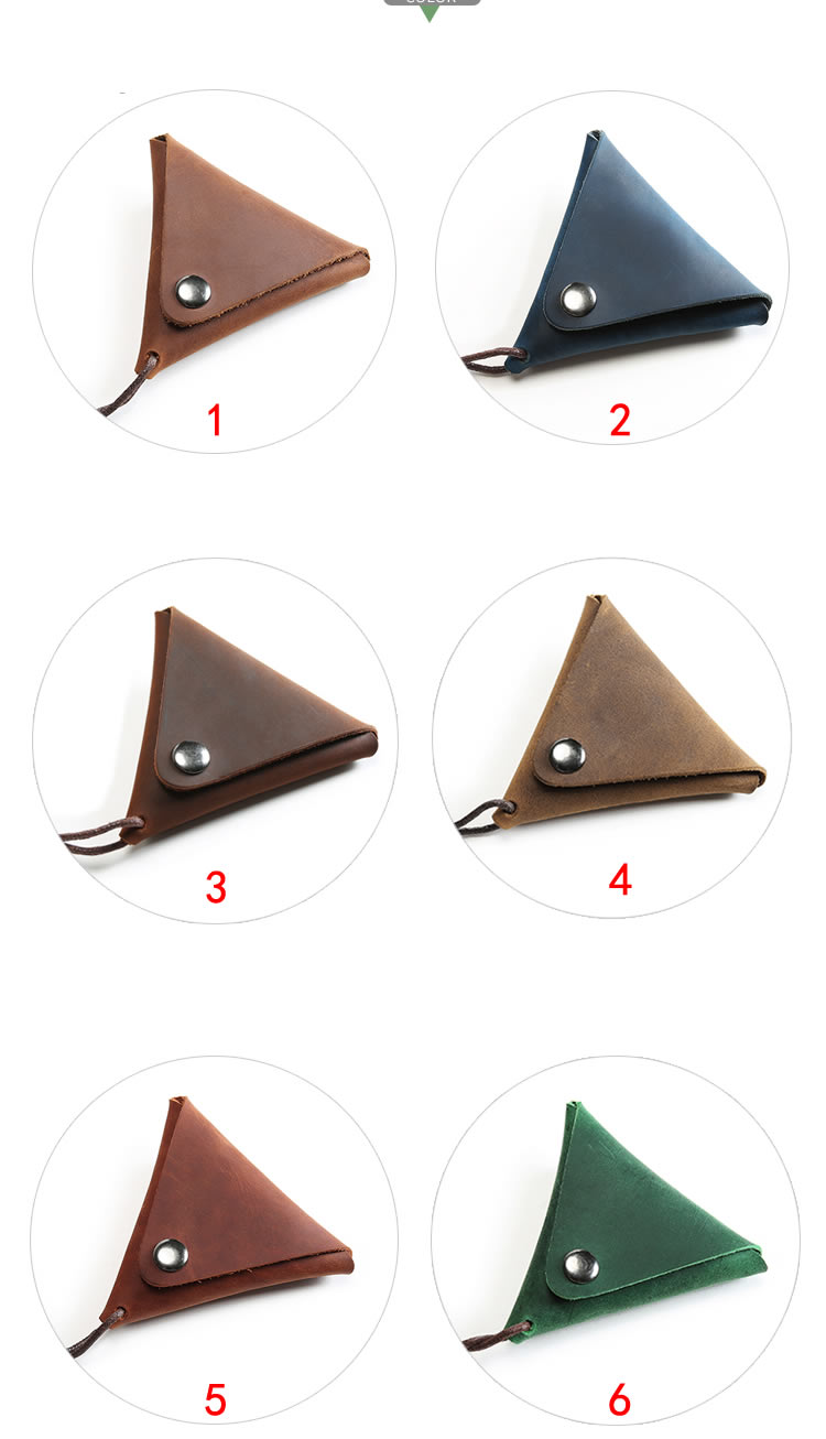 13 COLORS - Vegetable-tanned Leather Triangle Coin Purse, Utility Pouc –  Eternal Leather Goods